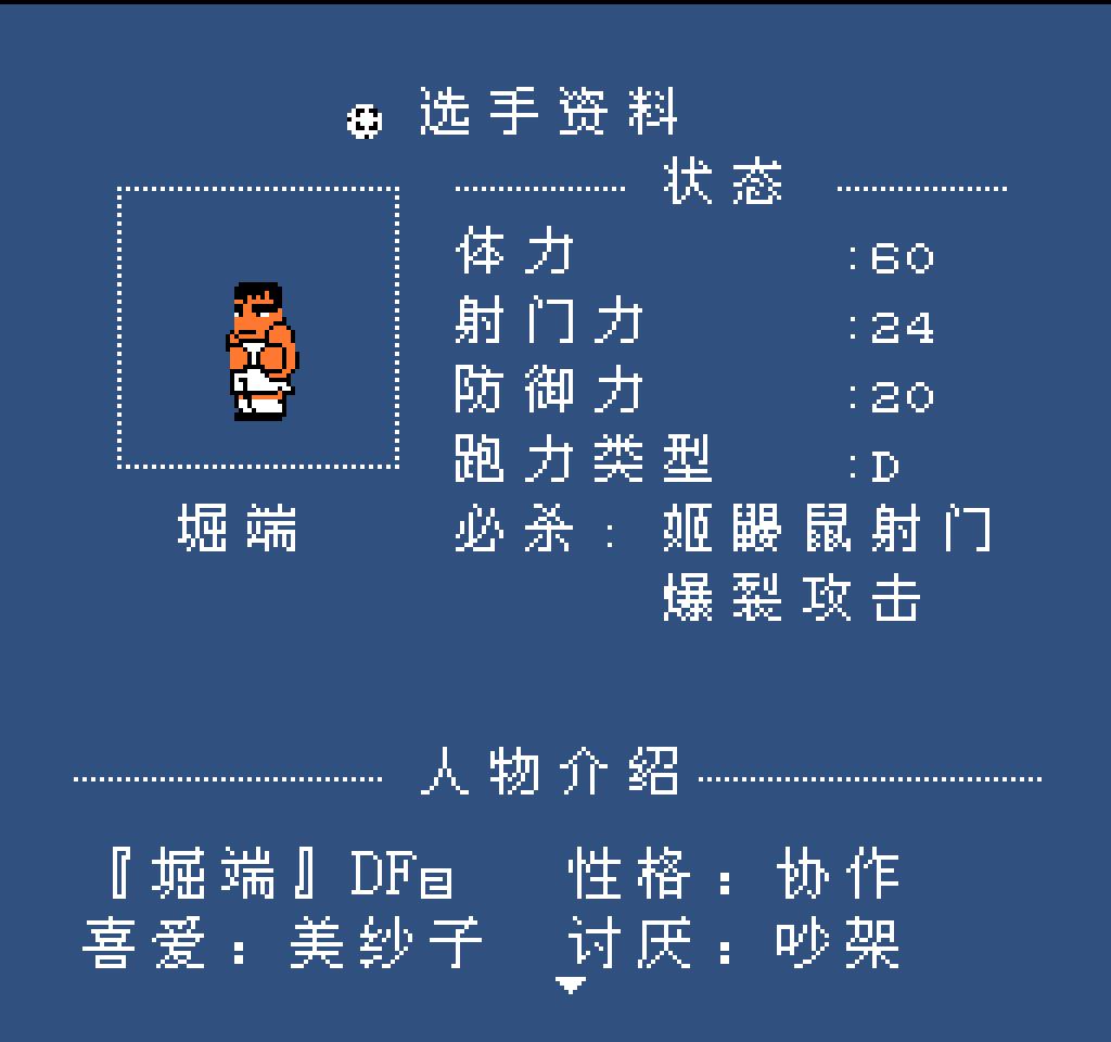 fc热血足球人物介绍,fc热血足球最强的球队