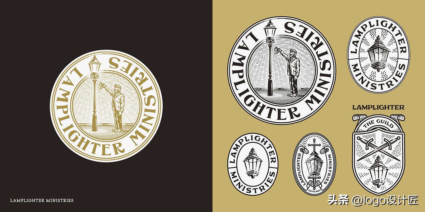 设计师设计作品logo,美式复古设计元素logo