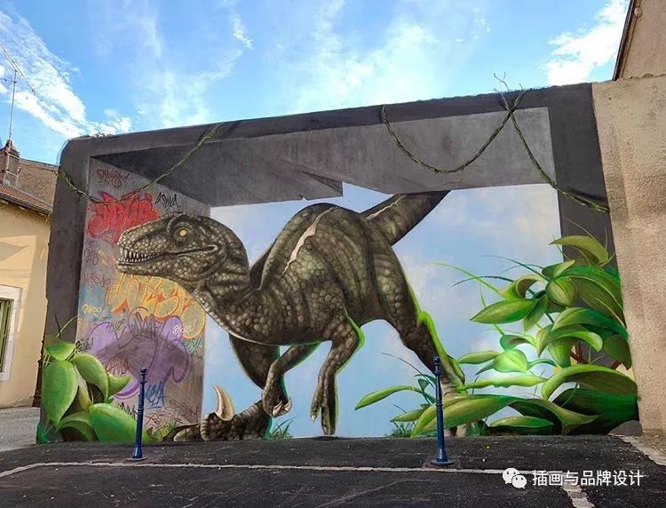 超震撼的墙绘,有视觉冲击感极简的墙绘