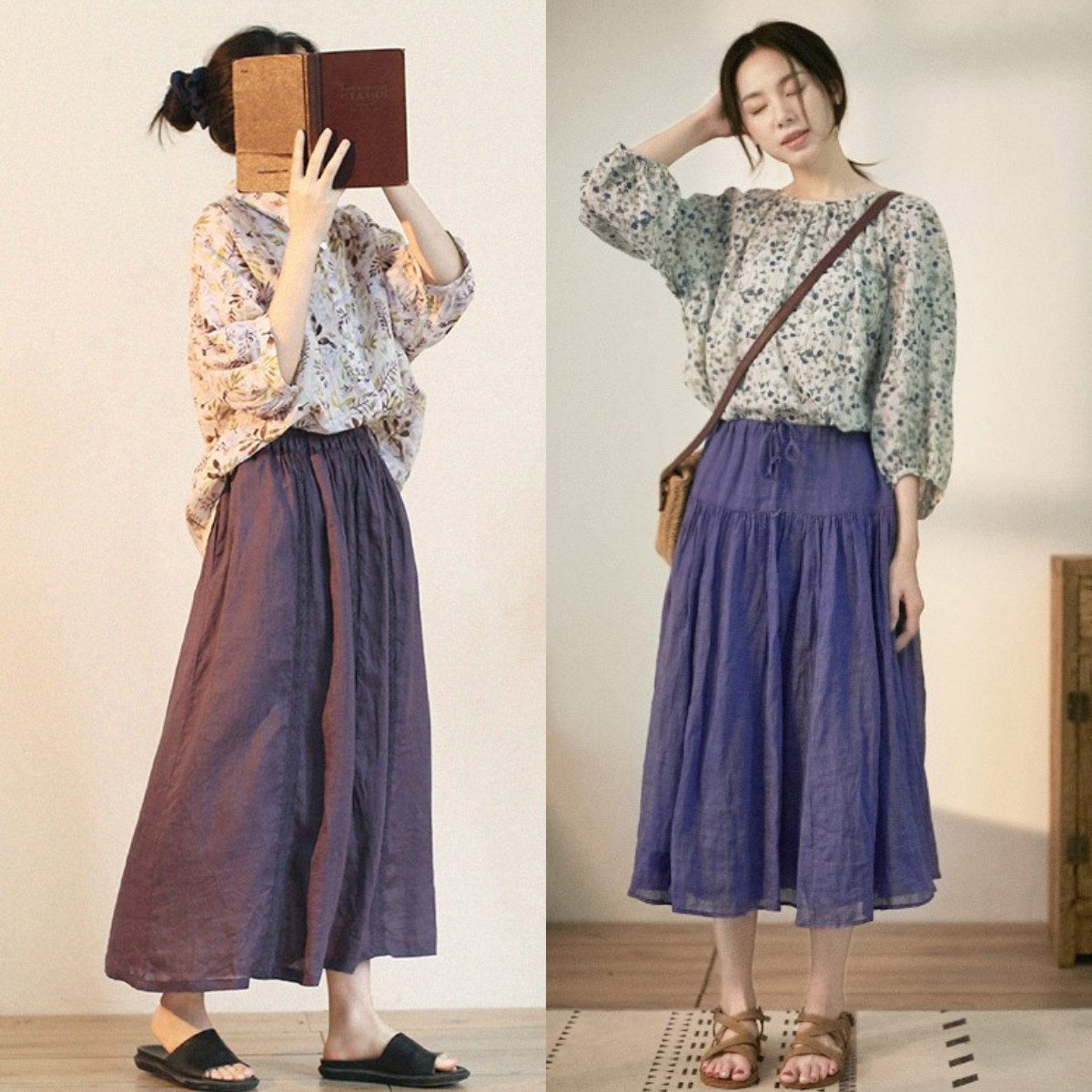 花衬衣怎么穿出复古感,春季白色衬衫设计感小众慵懒衬衣