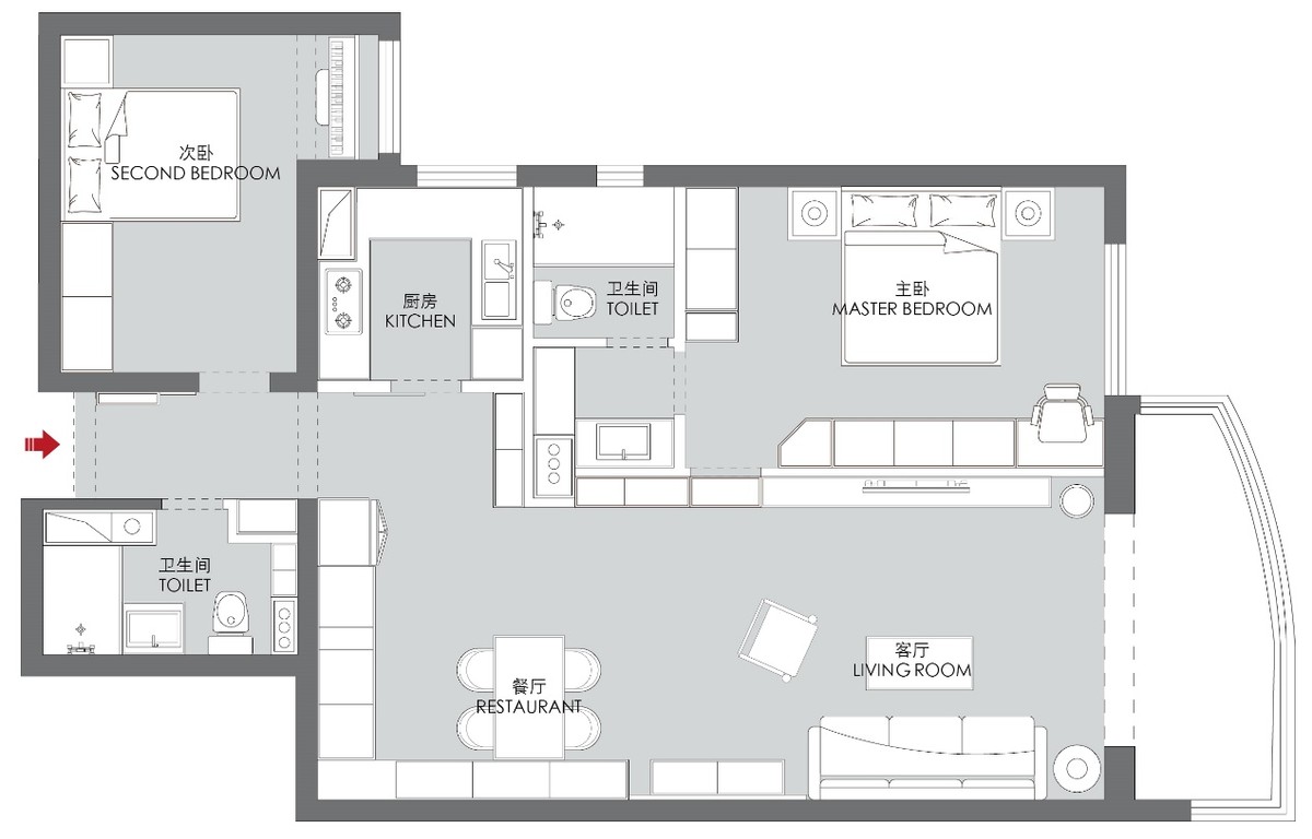 餐厅改造西厨吧台,餐厅变开放式书房法式