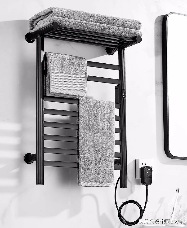 卫生间智能加热毛巾架,免打孔卫生间毛巾架电加热