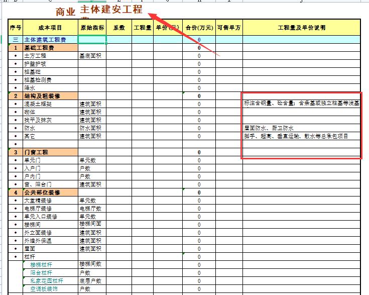 excel表格自动计算成本和利润,工程项目成本分析表excel