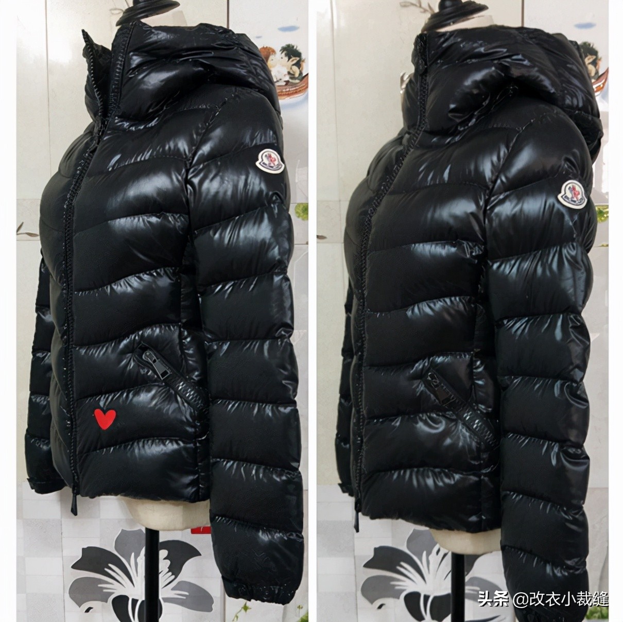 刺绣补破洞羽绒服,羽绒服破洞刺绣图案