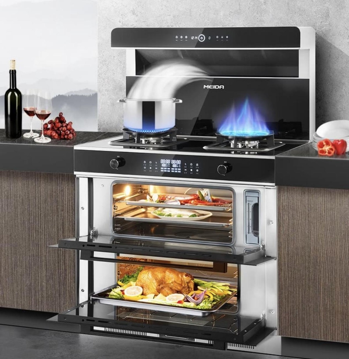 12年高端集成灶,一款经济实惠的蒸烤集成灶推荐