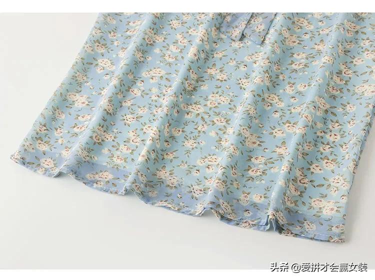 减龄雪纺短袖衬衫女款2022款时尚,雪纺夏装衬衫女设计感小众洋气