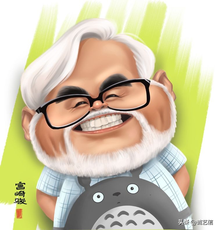 动画大师宫崎骏肖像漫画