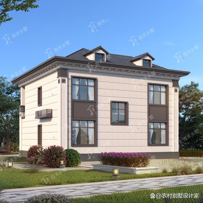 12x12三层农村自建房别墅设计图,农村别墅自建房设计15x13二层