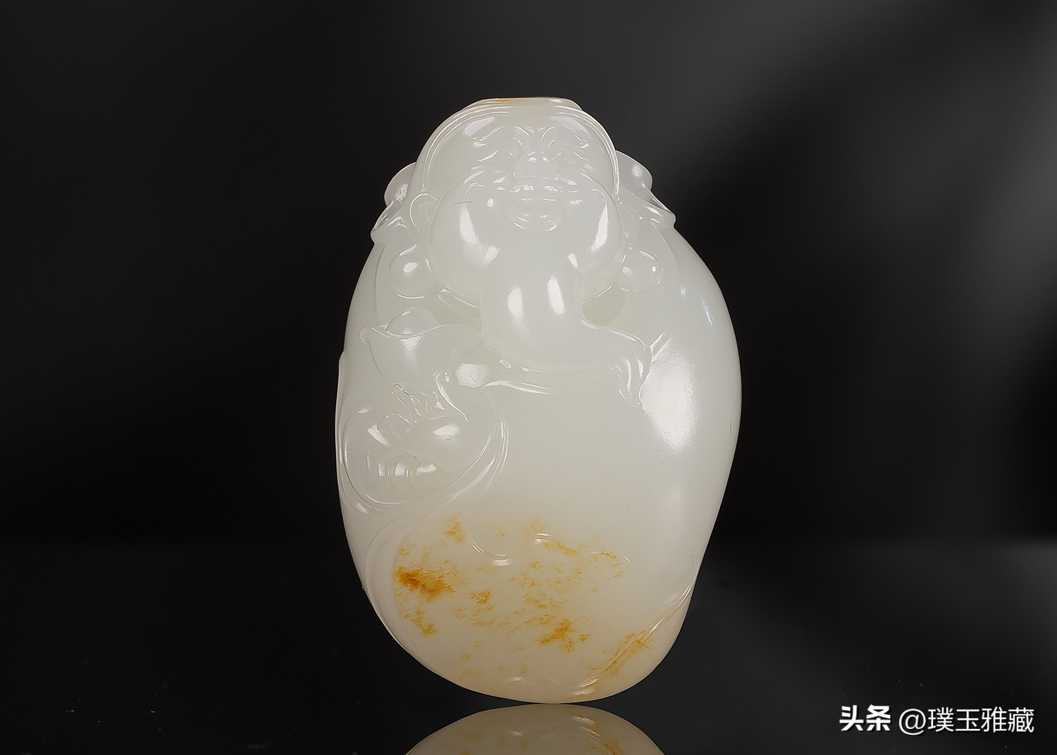 和田玉籽料青白玉财神把件价格,和田玉老料财神把件