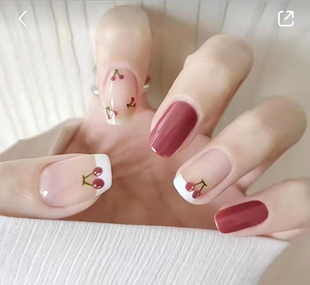 过年短指甲美甲图片大全,短指甲做长美甲疼吗