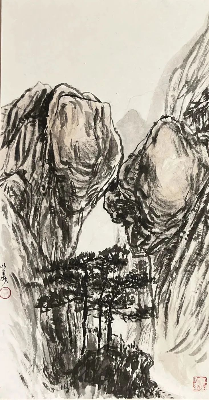 仁山智水山水画,仁山智水书法作品