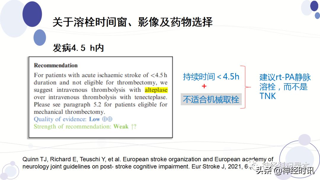 关于急性缺血性卒中静脉溶栓决策的若干问题