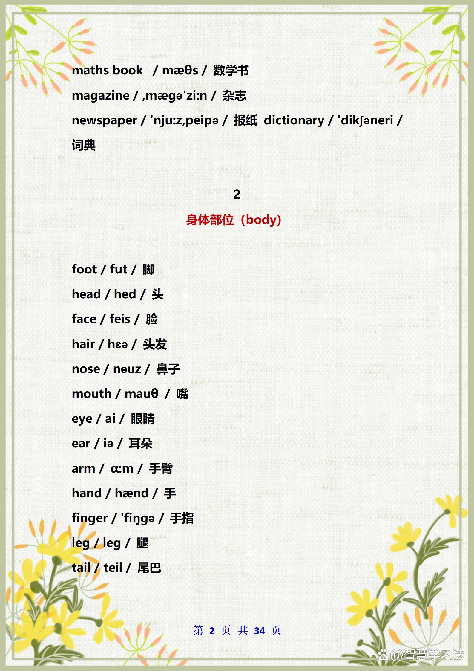 冀教版小学英语单词汇总带音标的,小学英语班主任整理笔记