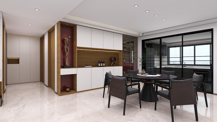 大王椰摩登灰橡效果图,大王椰经典胡桃卧室搭配