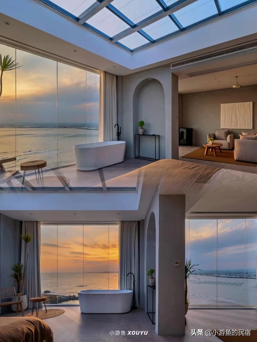 海边日落晚霞民宿,火山岛民宿二室一厅