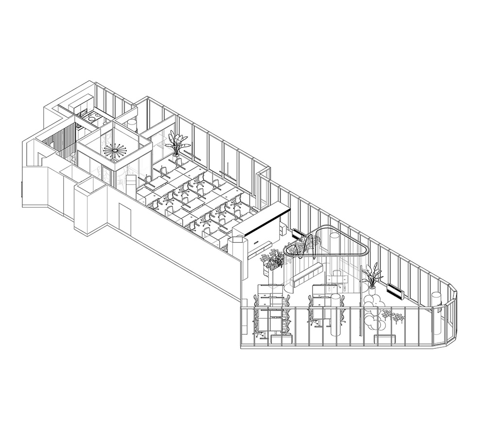 红蓝渐变手机游戏开发公司基辅办公设计欣赏