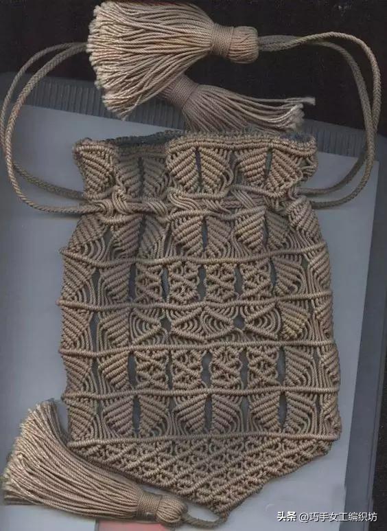 简单绳子编包包不用钩针,棉线绳编包包教程全过程