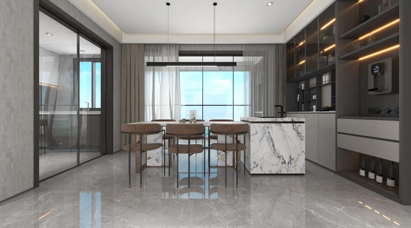 家装风格效果图大全轻奢110平,轻奢风格家装餐厅平面图