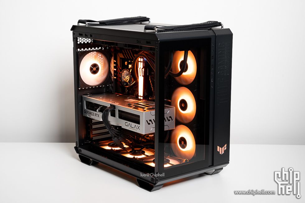 华硕tufgaminggt502弹药库白色,华硕gt502机箱黑橙搭配