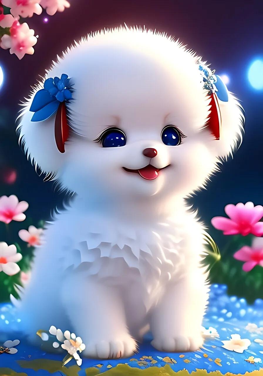 博美可爱的狗狗,白色的博美狗狗长大之后有多帅