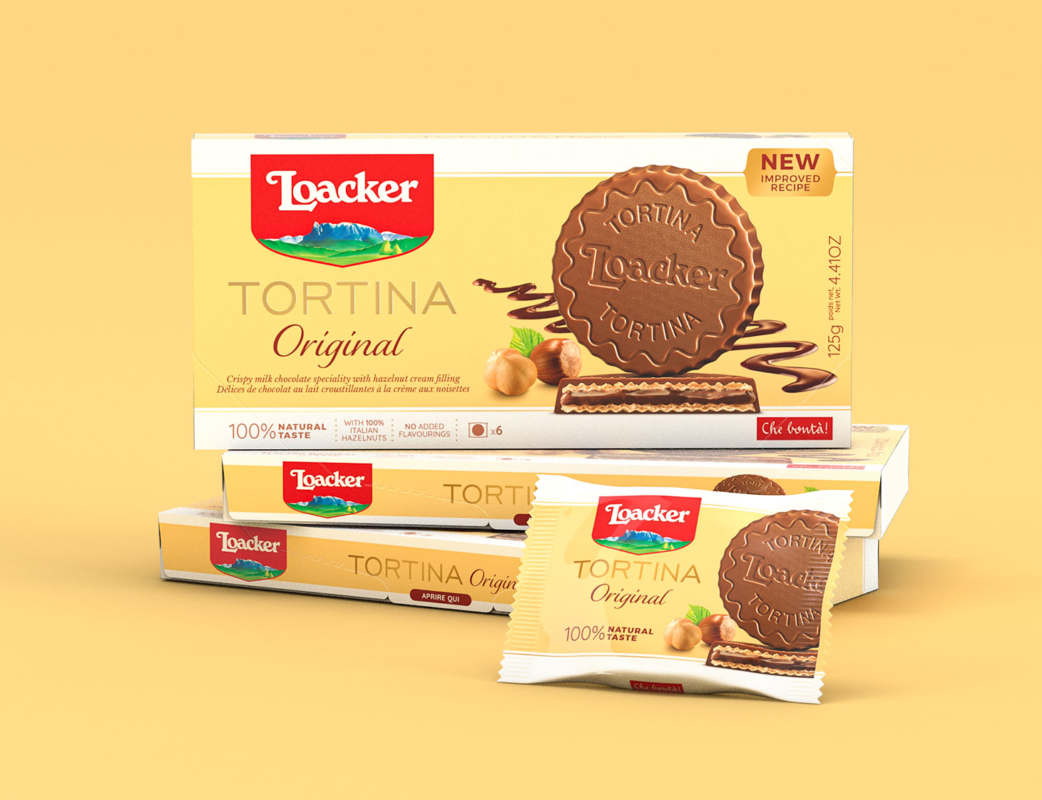 巧克力威化饼包装设计,loacker威化饼干可可味