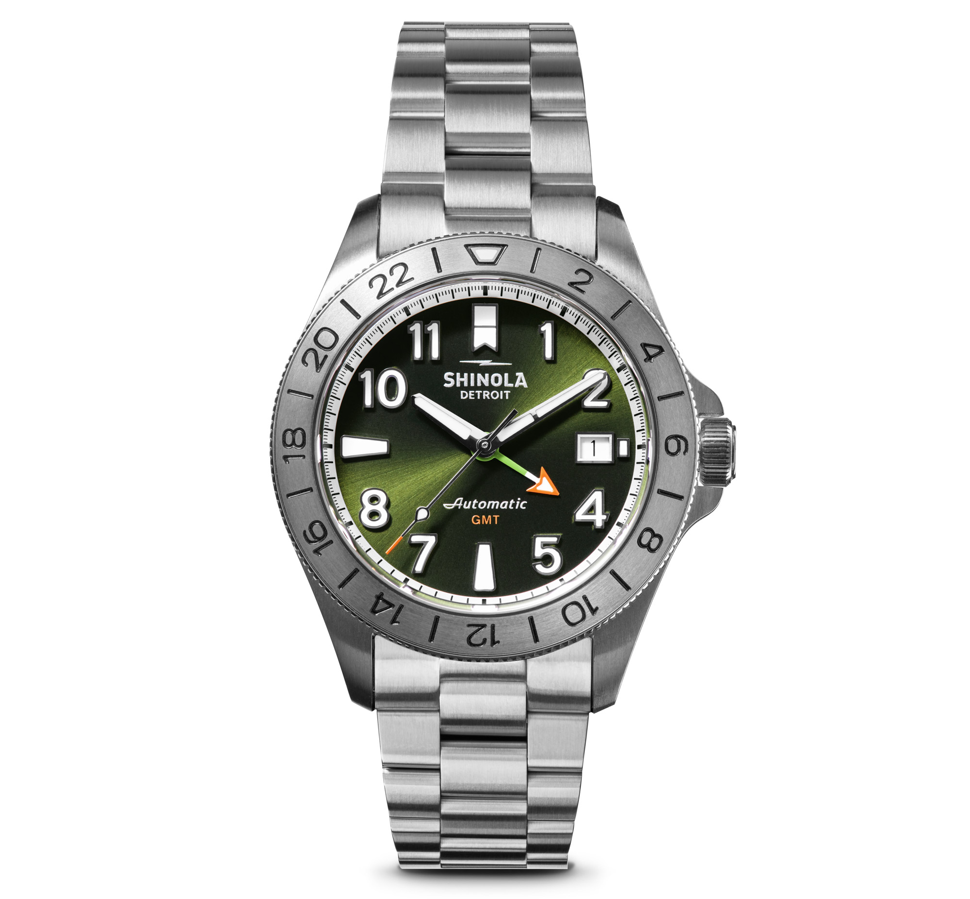 美国底特律手表品牌Shinola，推出橄榄绿怪兽GMT手表
