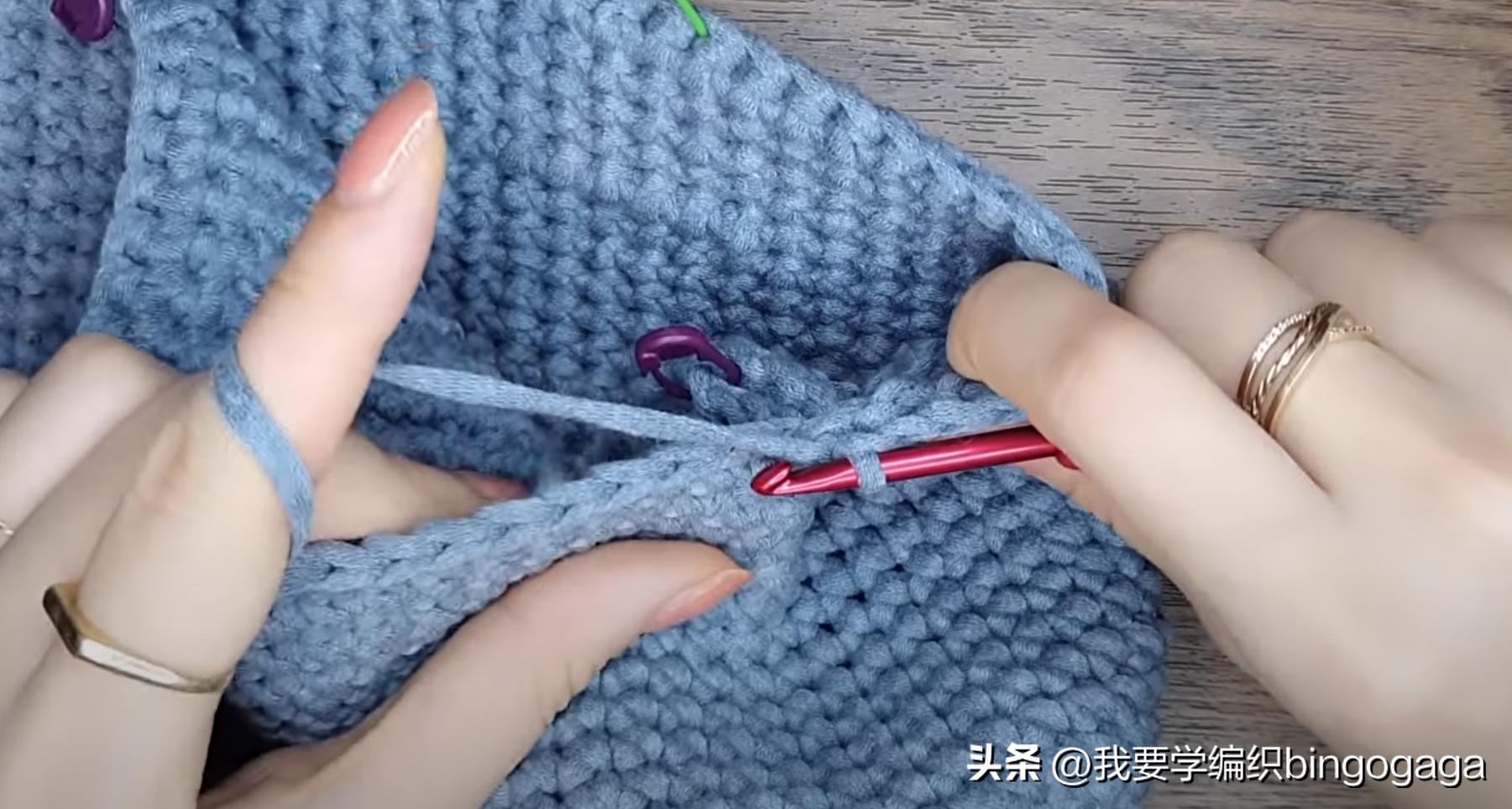 夏季包包钩织教程腋下包,钩包教程简单腋下包