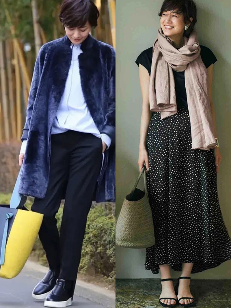 50多岁的日本模特富冈佳子,50岁日本女性富冈佳子冬季穿衣