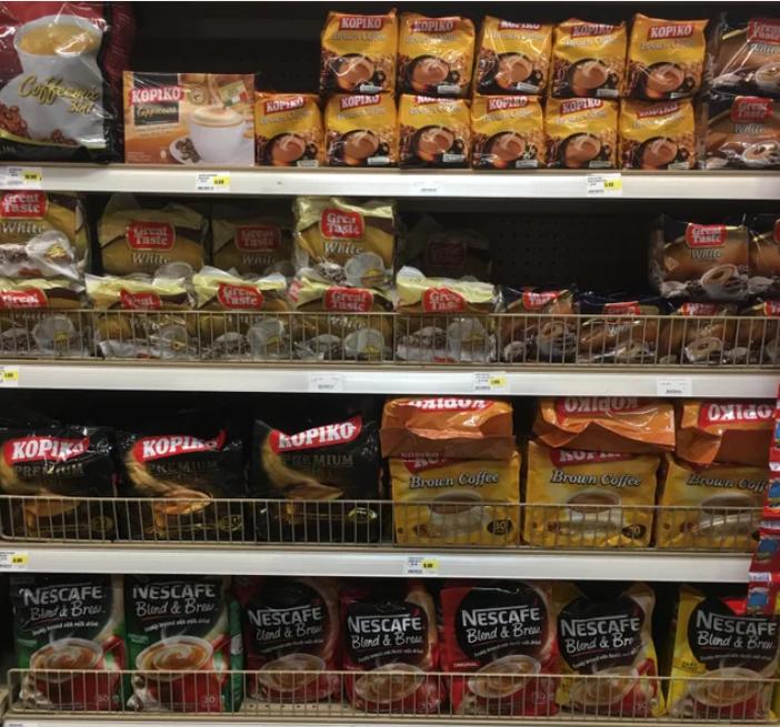 东南亚超市里的速溶咖啡,速溶咖啡东南亚