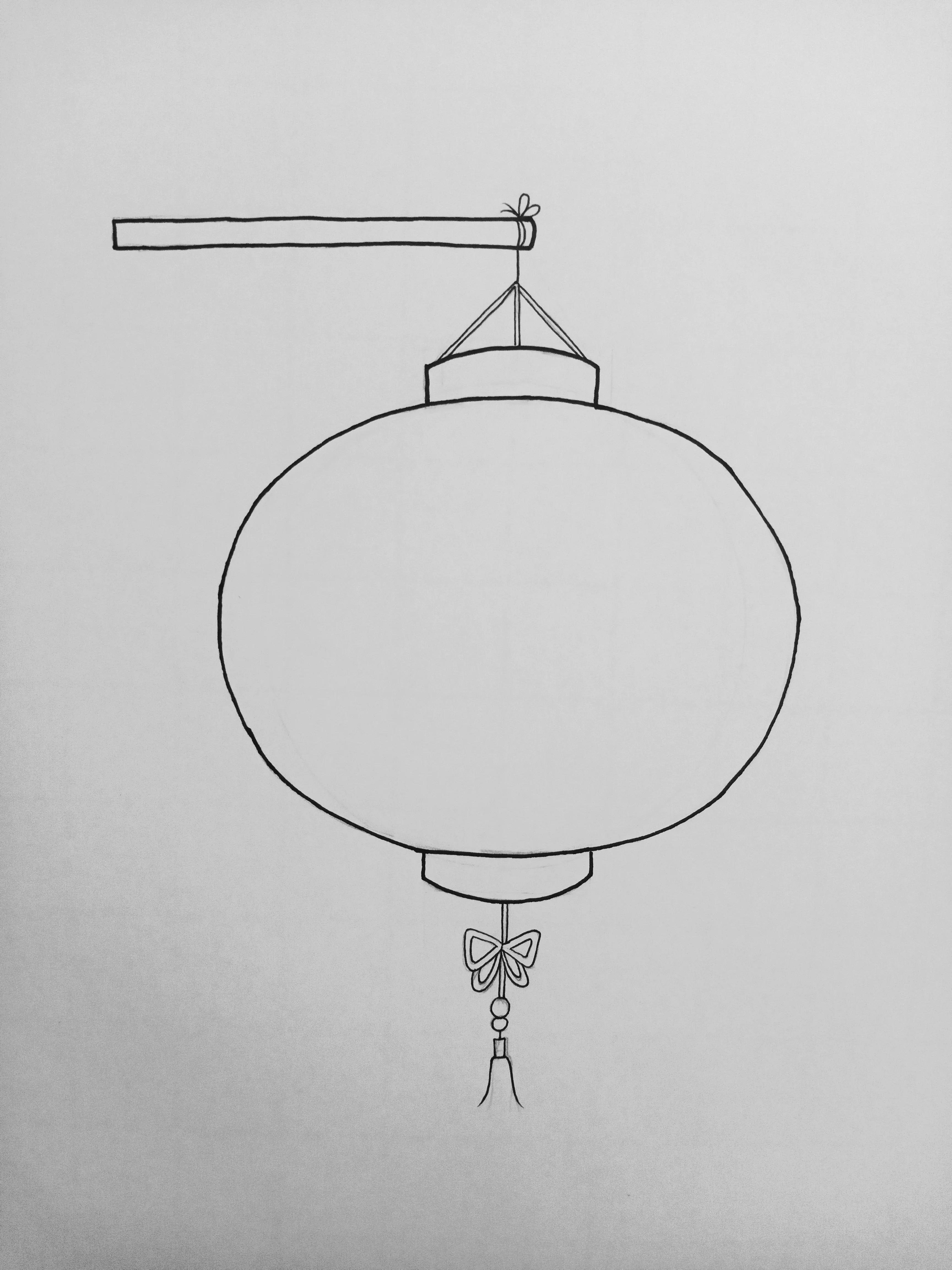 灯笼绘画教程,灯笼线描画教案