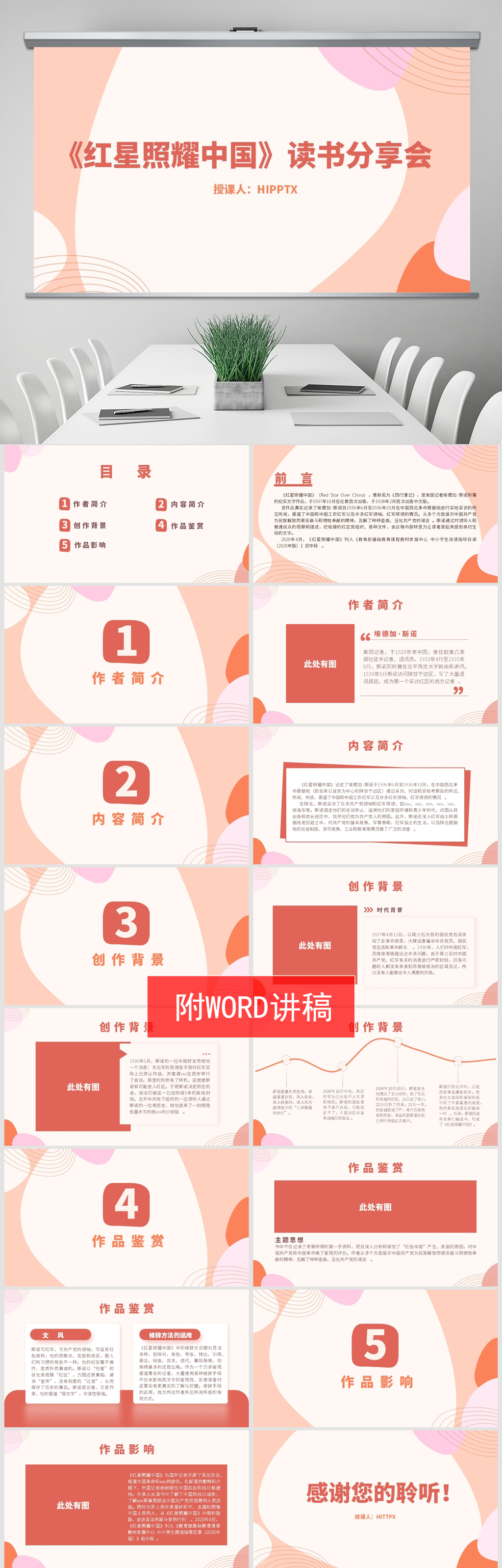 红星照耀中国读书分享ppt,红星照耀中国读书分享会ppt可打印