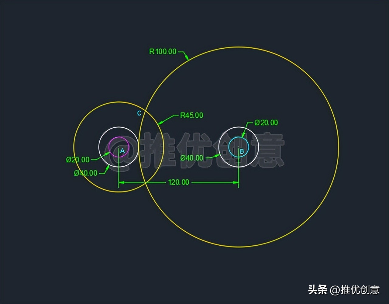 cad绘图教程直角定位,cad的机械制图初学入门图