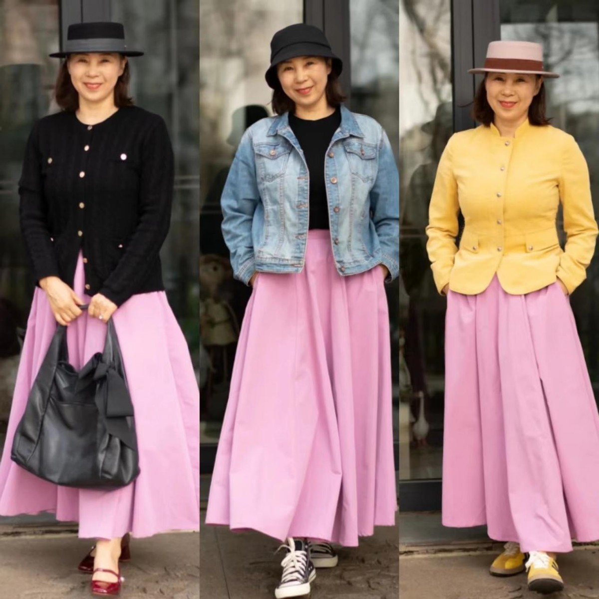 时尚穿搭浅粉长裙优雅美丽,知性优雅女性穿搭长裙