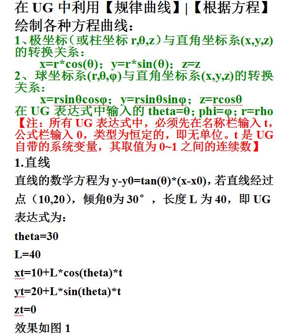 最全ug曲线表达式大全,如何理解ug规律曲线的方程表达式