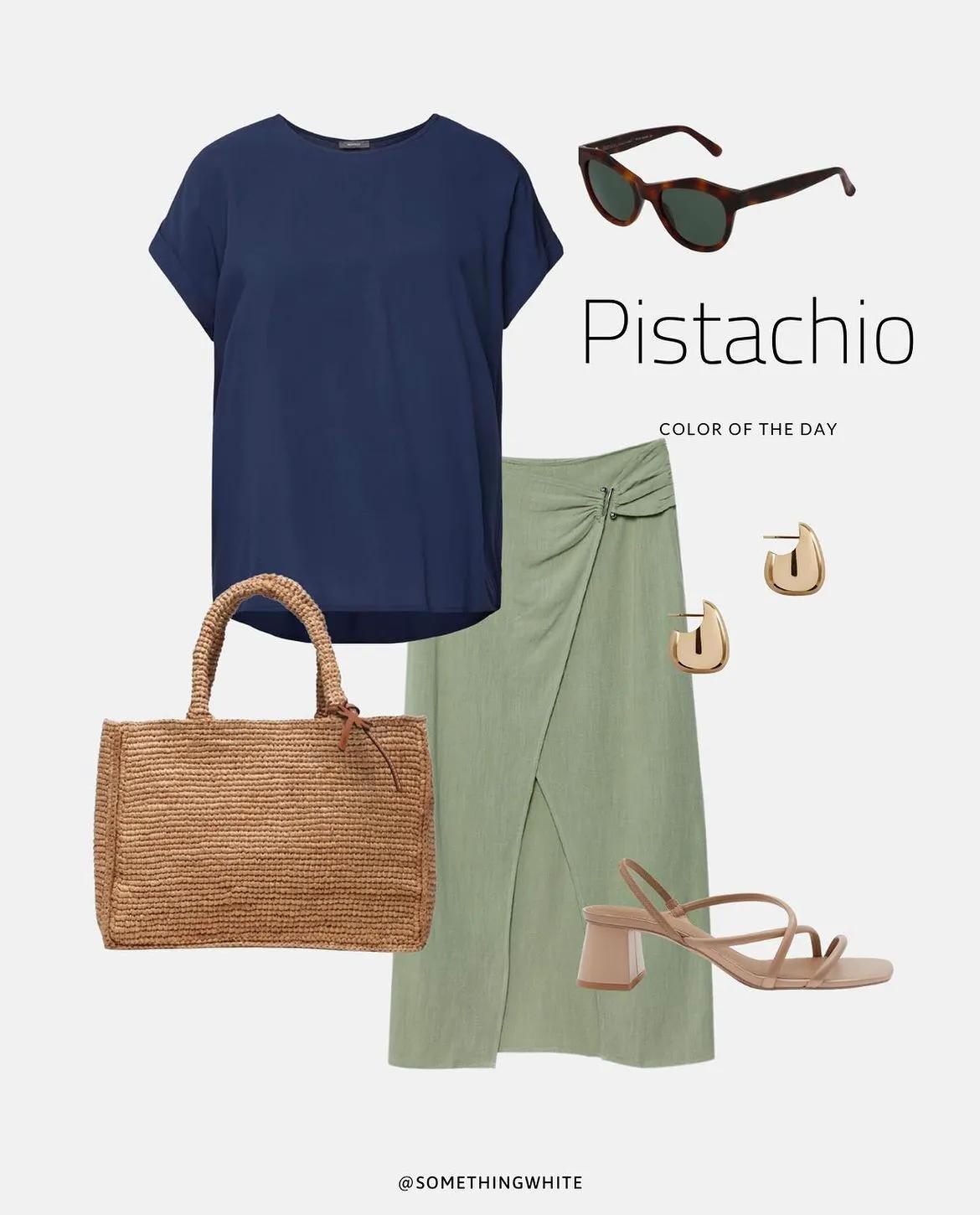 开心果绿颜色的衣服图片,开心果色衣服穿搭