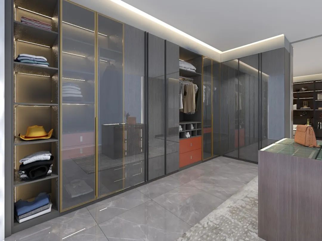 全屋定制衣柜效果图大全轻奢风,极简轻奢装修风格衣柜门
