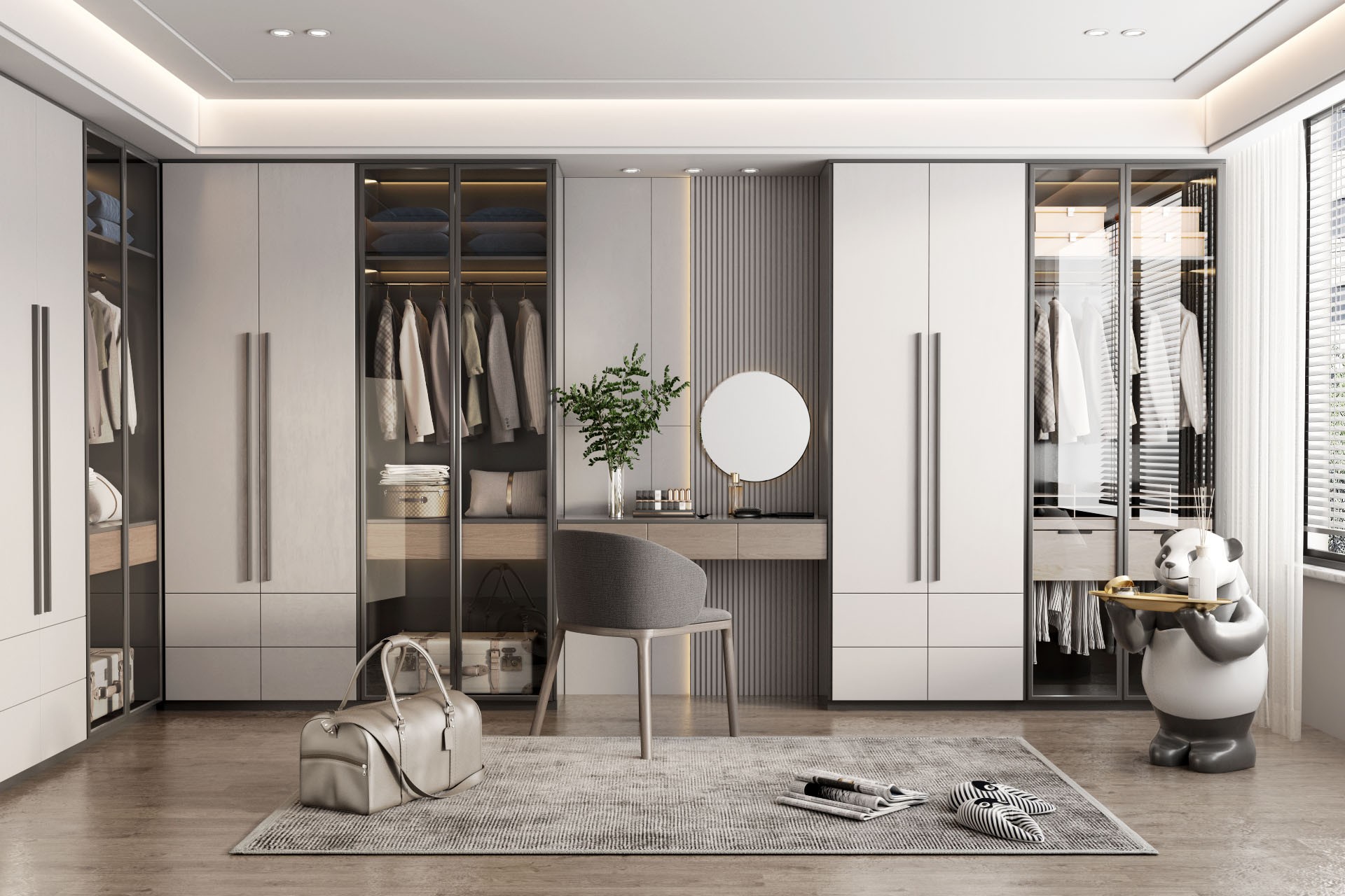 最简单的衣帽间设计女孩,女生的衣帽间怎么布置