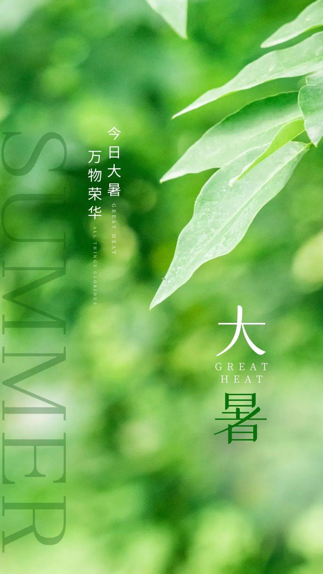 二十四节气小暑文案主题横图,大暑朋友圈清凉文案海报