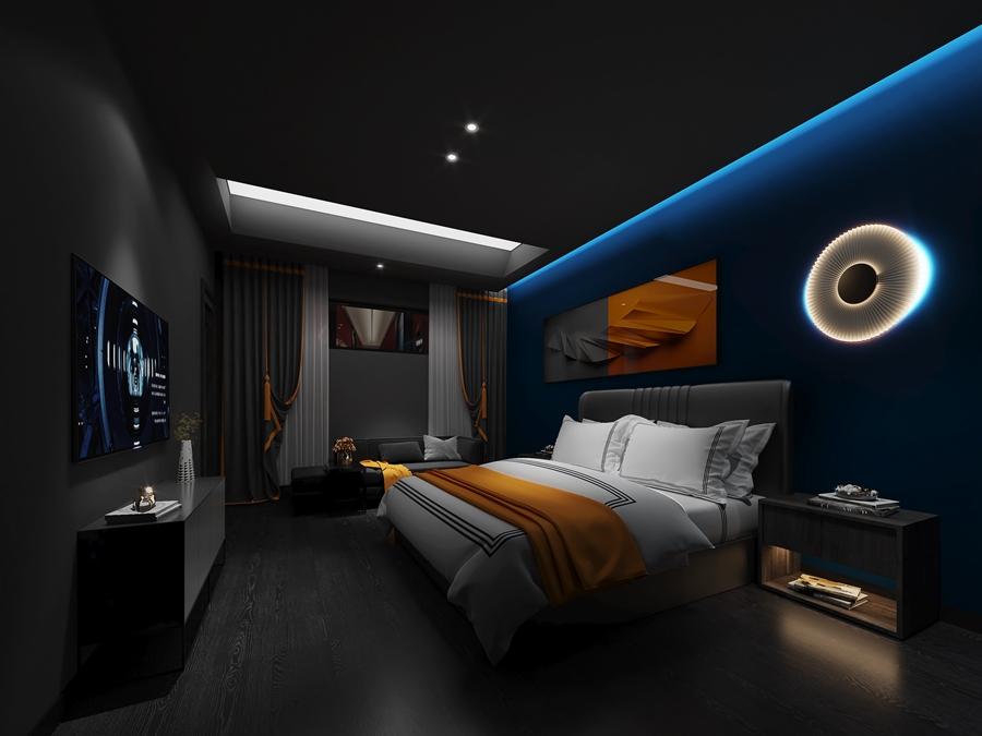 成都电竞酒店设计装修效果图,成都成华区电竞酒店