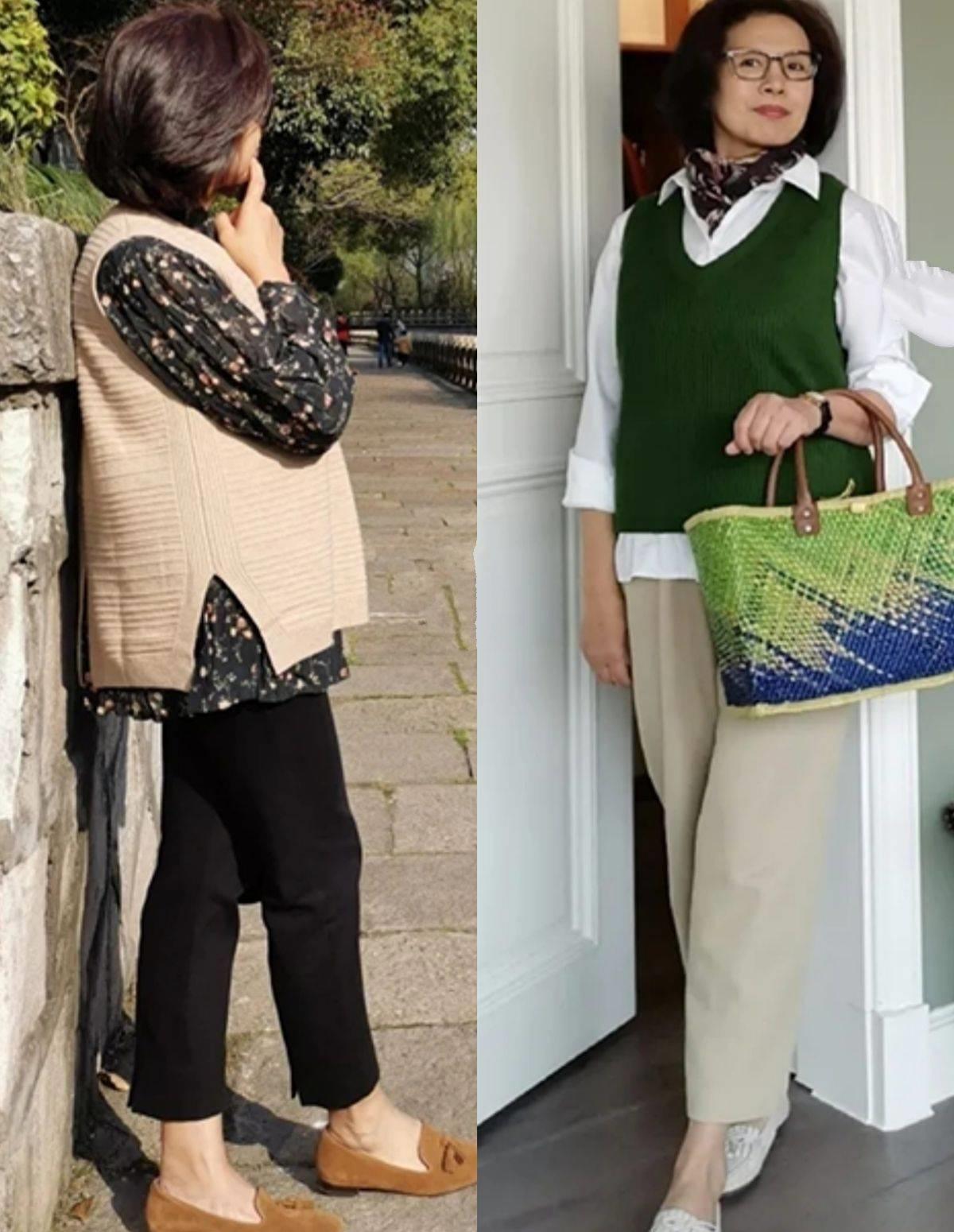 知性优雅女人味高档女装衣裤,五十岁女人衣裤高档优雅装