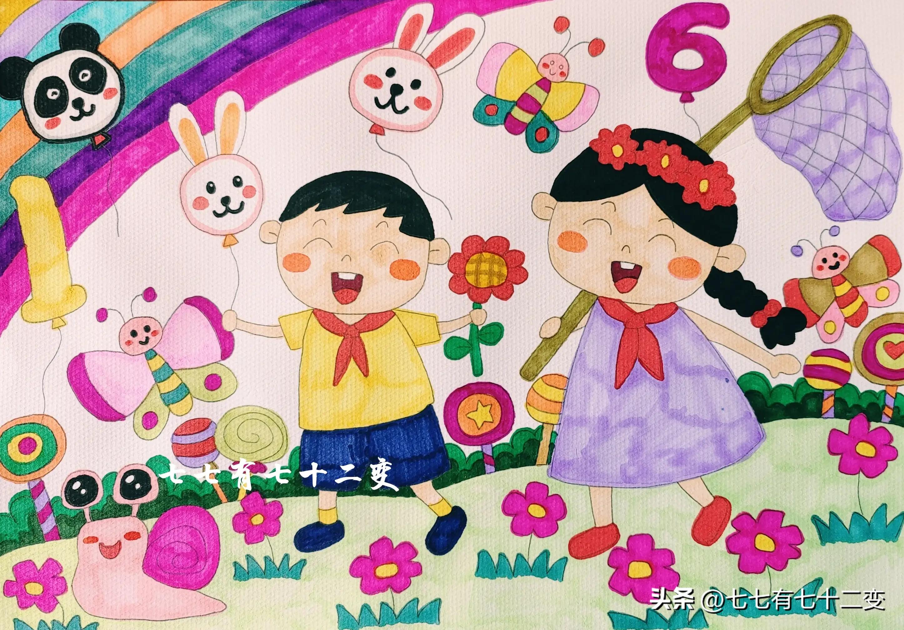 关于二年级六一儿童节简笔画,六一儿童节入场券设计简笔画