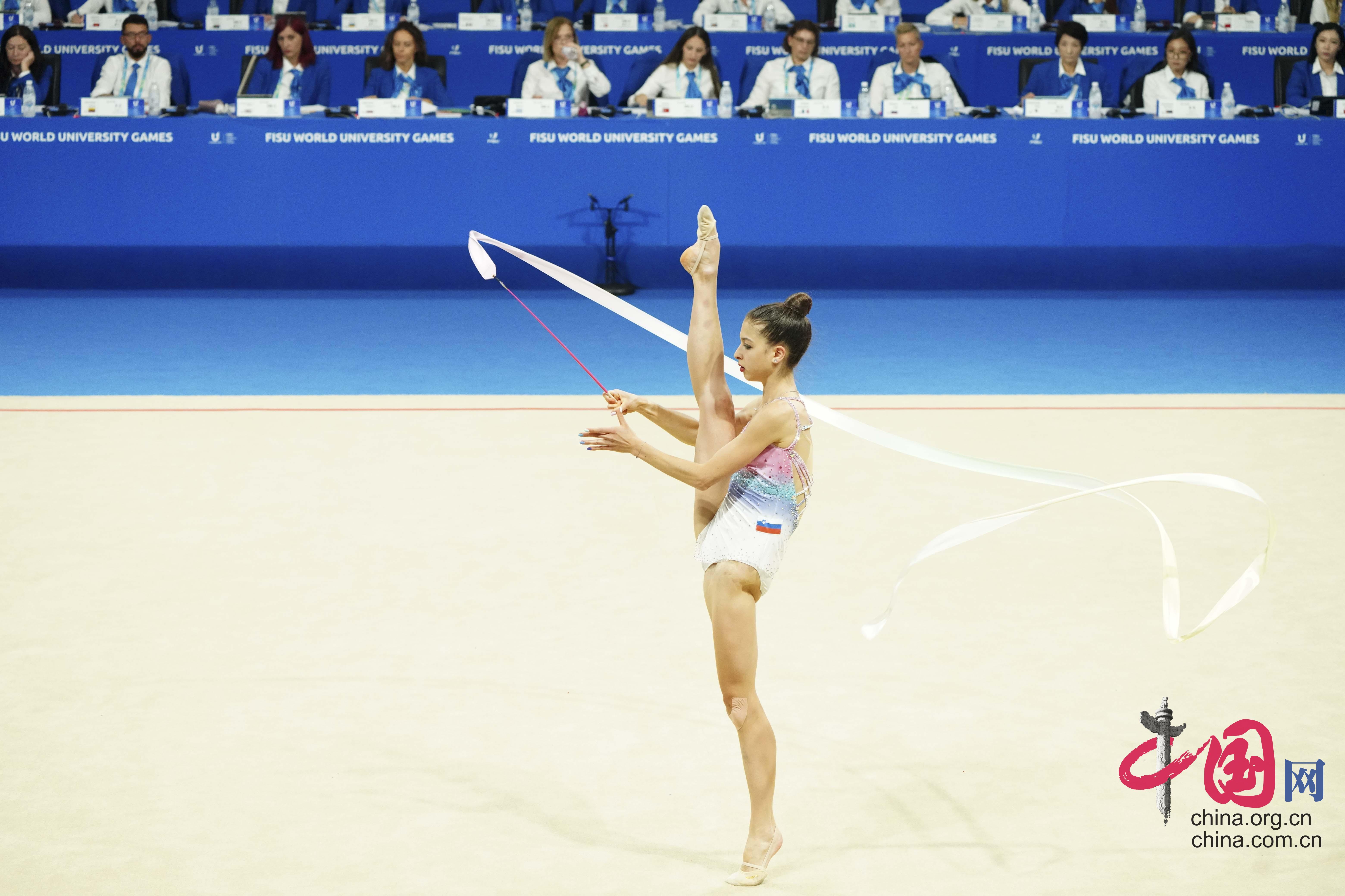 【青春主场】艺术体操集体全能项目中国队夺金：感谢成都人民”