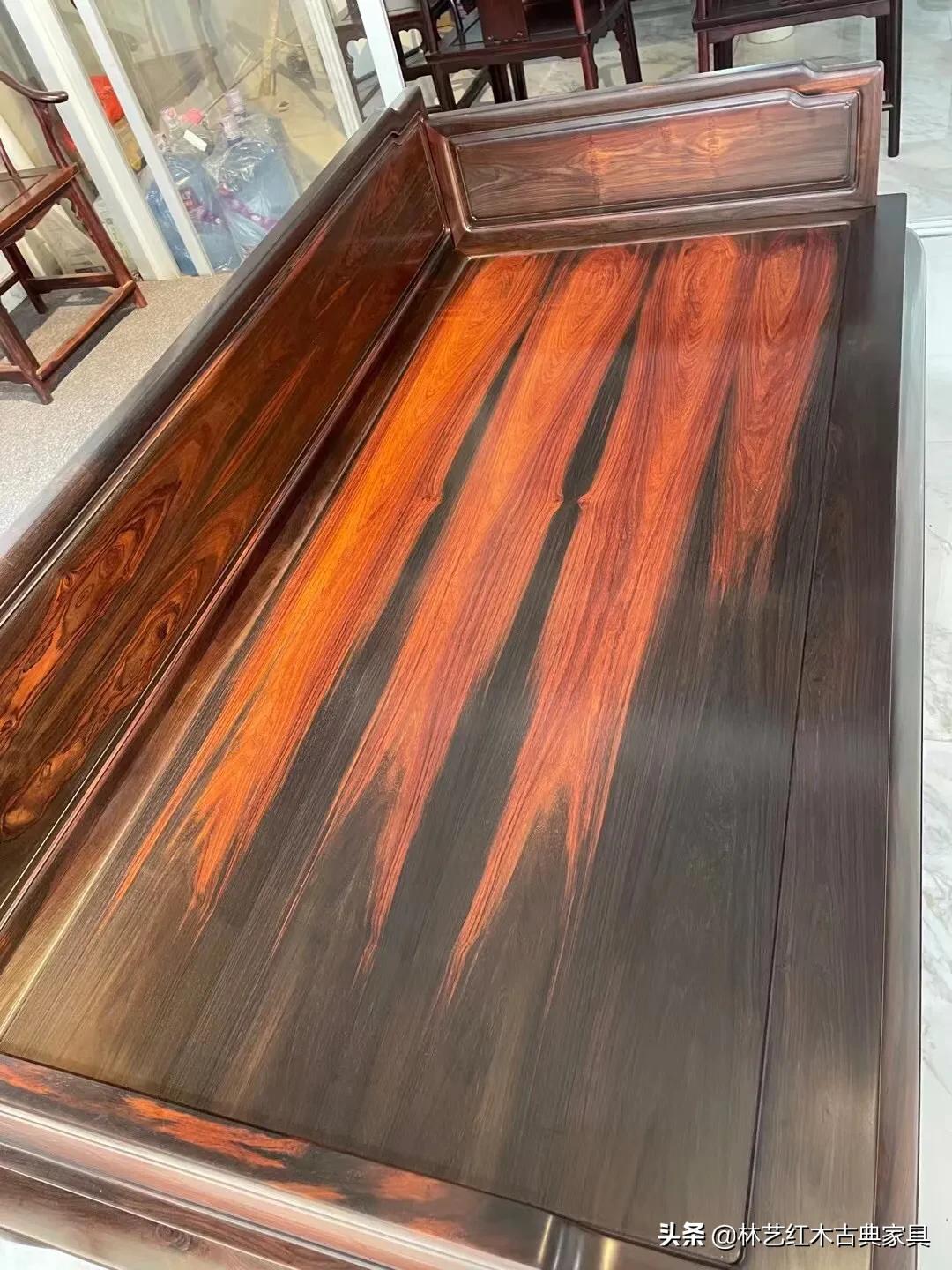 大红酸枝极品明式罗汉床,高端大红酸枝罗汉床