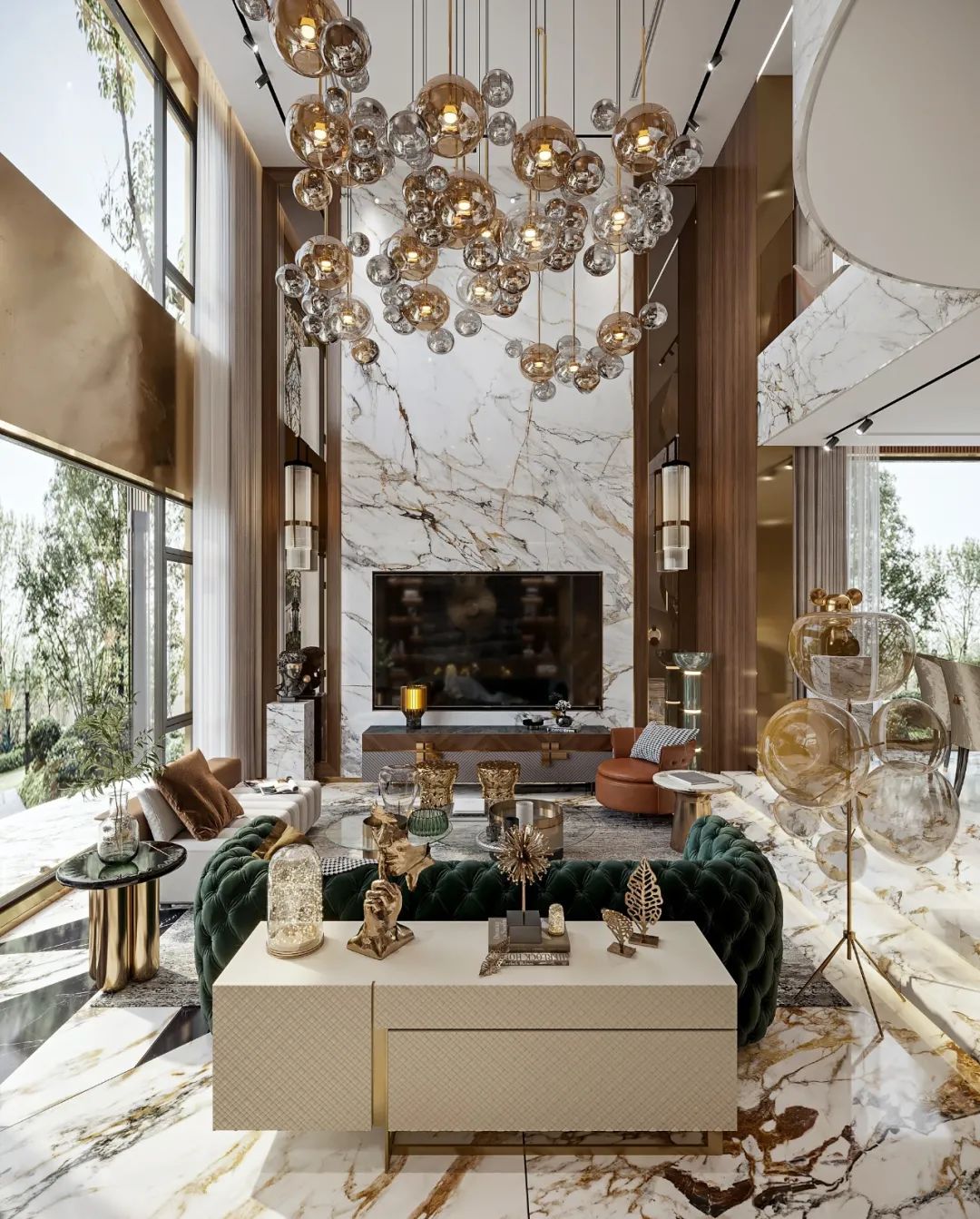 大理石打造的极致轻奢尽显高级 (顶级奢华欧式石材风格)