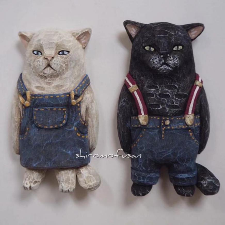 日本艺术家木雕猫,日本木雕猫