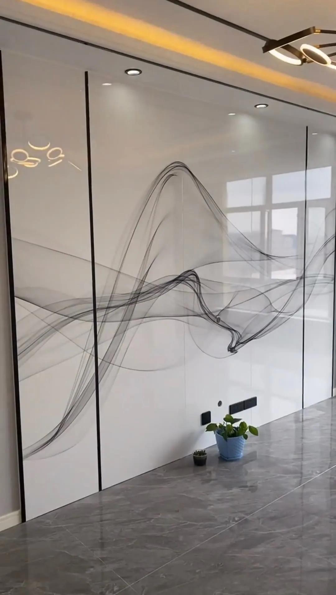 现代简约电视背景墙布效果图大全,电视背景墙现代简约乳胶漆钛金条