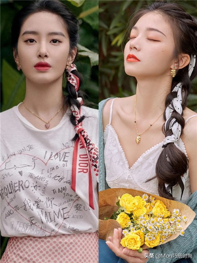 3种洋气减龄显脸小的扎发教程,适合圆脸的减龄扎发