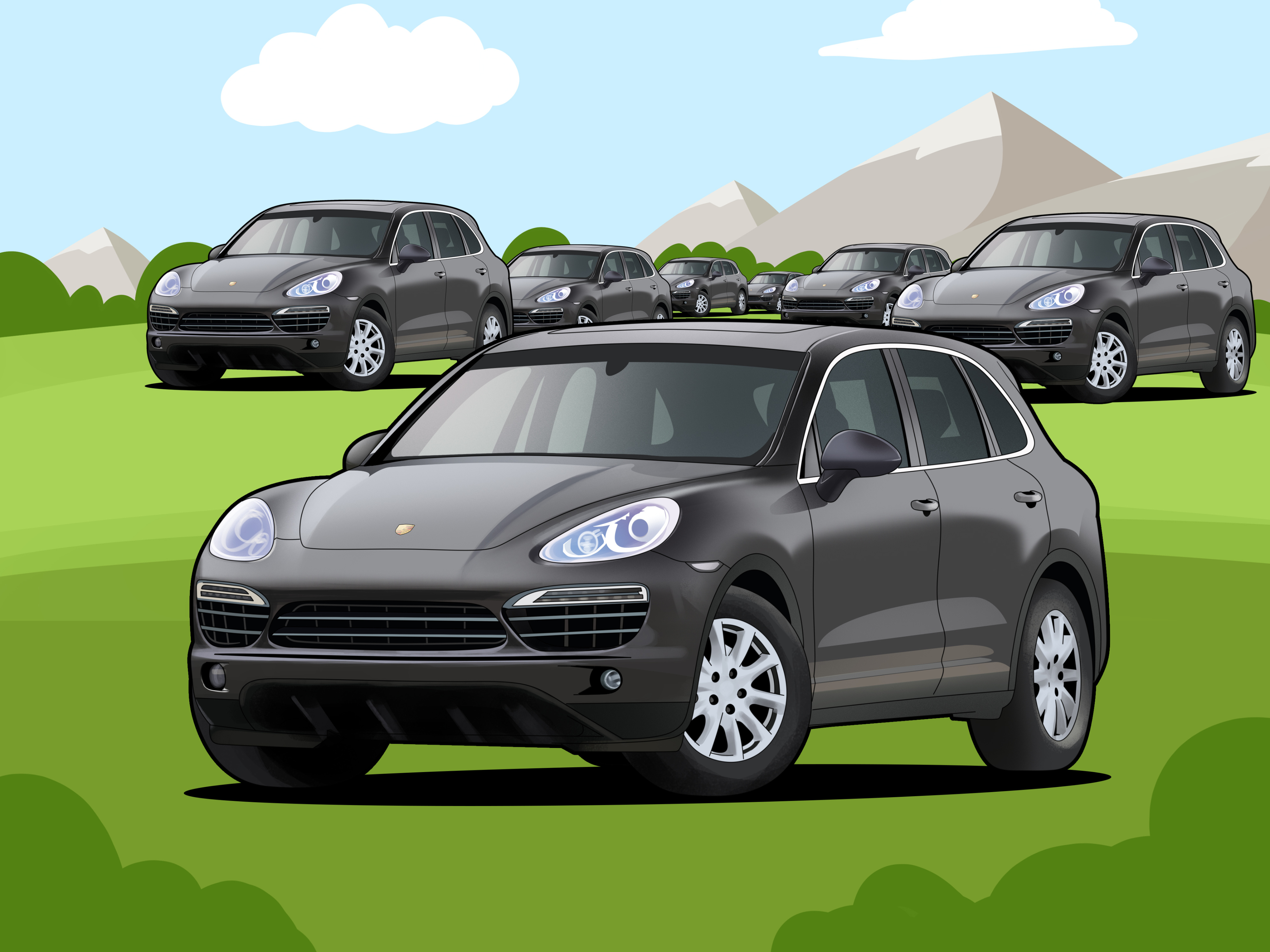 关关驾日|漫画日记卡宴也换三联屏了！新款内饰超级帅