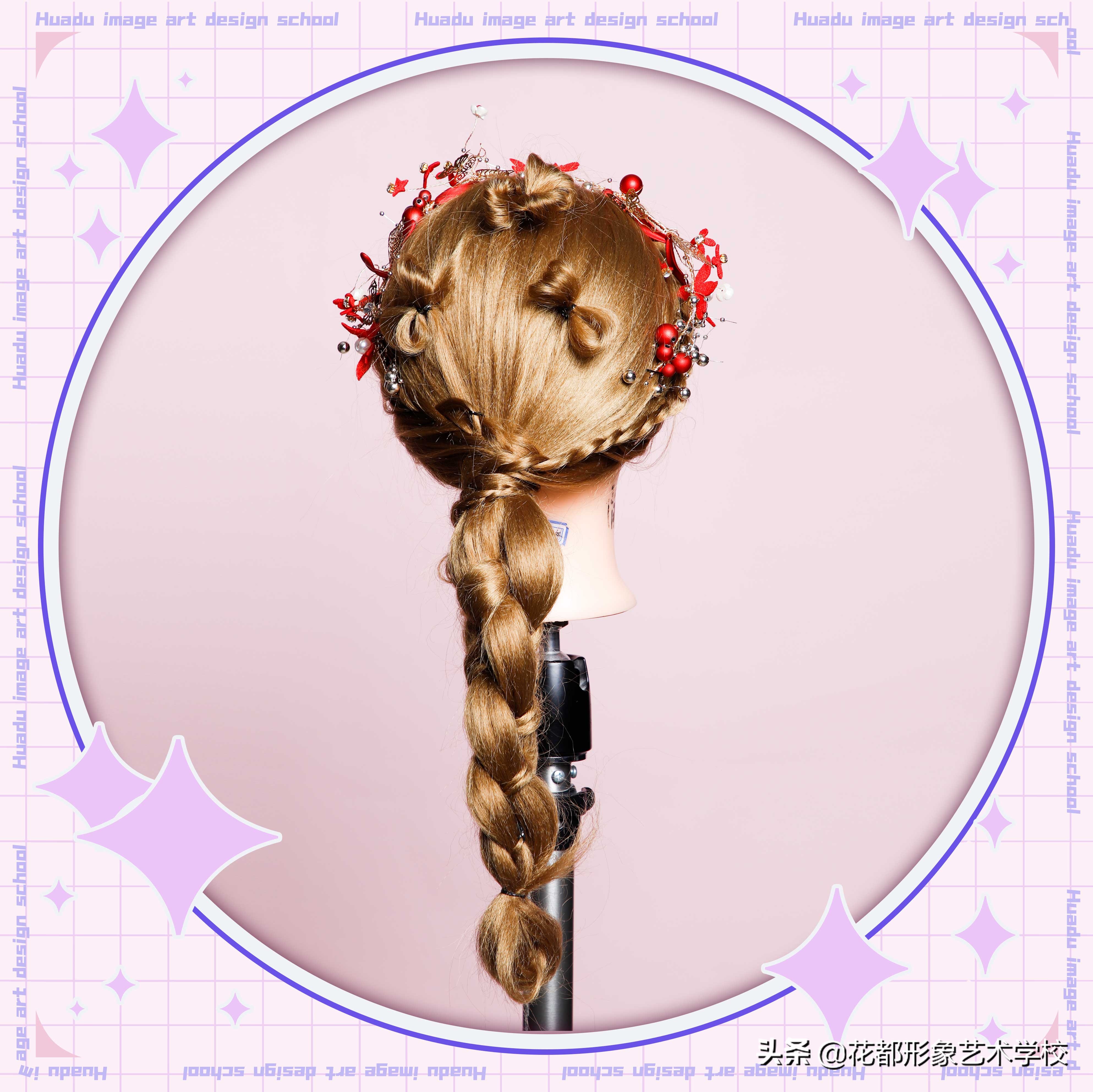 唯美学生编发教程,学化妆学美甲来花都