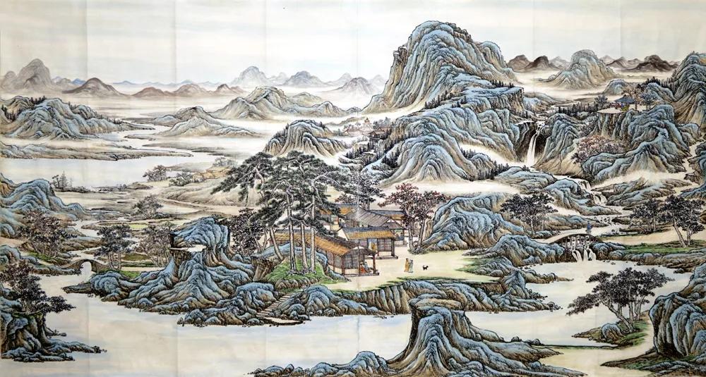 寓意好的庭院名家山水画欣赏,画川江山水画名家